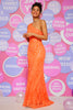 Load image into Gallery viewer, Orange Mermaid One Shoulder Sequins Long Prom Dress