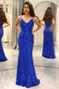 Load image into Gallery viewer, Royal Blue Mermaid Long Prom Dress With Appliques