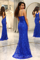 Load image into Gallery viewer, Royal Blue Mermaid Long Prom Dress With Appliques