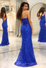Load image into Gallery viewer, Royal Blue Mermaid Long Appliqued Prom Dress
