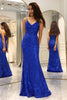 Load image into Gallery viewer, Royal Blue Mermaid Long Prom Dress With Appliques