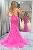Load image into Gallery viewer, Fuchsia Mermaid Long Prom Dress With Appliques