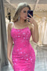 Load image into Gallery viewer, Fuchsia Mermaid Long Prom Dress With Appliques