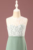 Load image into Gallery viewer, Matcha A-line Floor Length Round Neck Sleeveless Junior Bridesmaid Dress