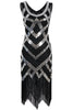 Load image into Gallery viewer, V Neck Silver Sequins 1920s Flapper Dress with Tassel