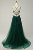 Load image into Gallery viewer, A-Line Spaghetti Straps Blush Long Prom Dress with Appliques