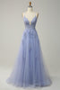 Load image into Gallery viewer, A-Line Spaghetti Straps Blush Long Prom Dress with Appliques