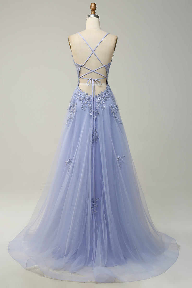 Blue gray long dress cheap