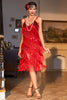 Load image into Gallery viewer, Black Roaring 20s Gatsby Fringed Flapper Dress