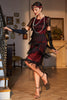 Load image into Gallery viewer, Black Beaded Gatsby Fringed Flapper Dress