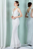 Load image into Gallery viewer, White Deep V Neck Mermaid Evening Dress
