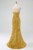Load image into Gallery viewer, Royal Blue Mermaid Strapless Sequins Long Prom Dress With Slit