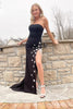 Load image into Gallery viewer, Black Sheath Prom Dress with Stars and Fringes