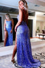 Load image into Gallery viewer, Mermaid Glitter Sequins Sexy Golden Backless Long Prom Dress