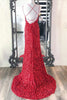 Load image into Gallery viewer, Mermaid Glitter Sequins Sexy Golden Backless Long Prom Dress