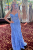 Load image into Gallery viewer, Light Purple Sweetheart Lace-Up Long Mermaid Prom Dress with Appliques