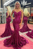 Load image into Gallery viewer, Strapless Sequins Royal Blue Mermaid Prom Dress