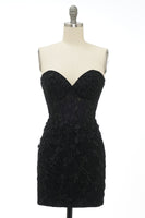 Load image into Gallery viewer, Sheath Sweetheart Yellow Short Prom Dress with Appliques