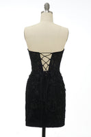 Load image into Gallery viewer, Sheath Sweetheart Yellow Short Prom Dress with Appliques