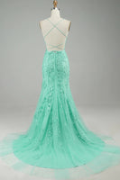 Load image into Gallery viewer, Pink Mermaid Long Prom Dress with Appliques