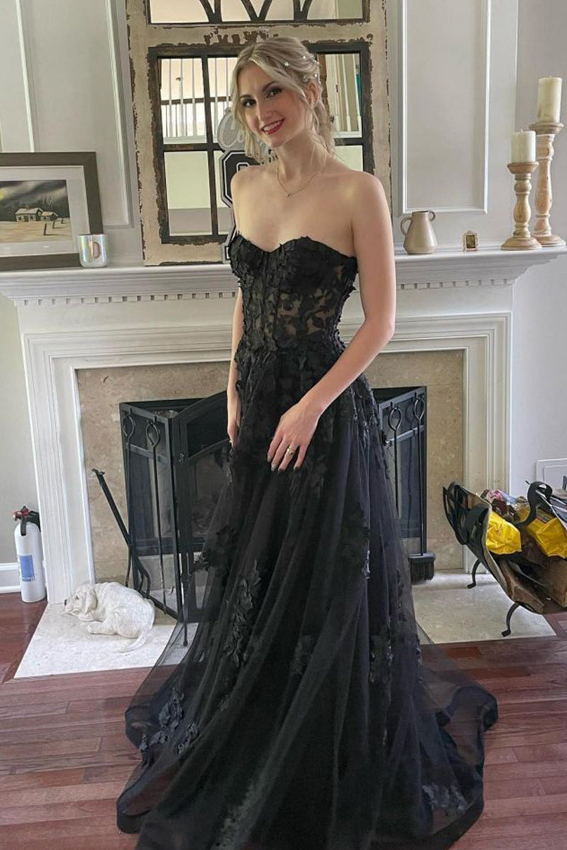 Load image into Gallery viewer, A Line Sweetheart Red Long Prom Dress with Appliques