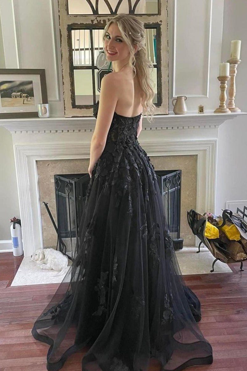 Load image into Gallery viewer, A Line Sweetheart Red Long Prom Dress with Appliques