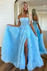 Load image into Gallery viewer, Pink Corset Off the Shoulder Long Prom Dress with Ruffles