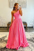 Load image into Gallery viewer, Blue One Shoulder A Line Sequins Prom Dress