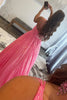 Load image into Gallery viewer, Blue One Shoulder A Line Sequins Prom Dress