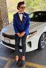 Load image into Gallery viewer, Royal Blue Shawl Lapel Men&#39;s Prom Blazer