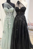 Load image into Gallery viewer, A Line One Shoulder Sky Blue Long Prom Dress with Appliques
