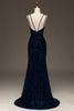 Load image into Gallery viewer, Sparky Black Long Prom Dress with Slit_2