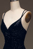 Load image into Gallery viewer, Sparky Black Long Prom Dress with Slit_6