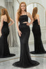 Load image into Gallery viewer, Glitter Black Mermaid Cut Out Long Prom Dress
