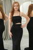 Load image into Gallery viewer, Glitter Black Mermaid Cut Out Long Prom Dress