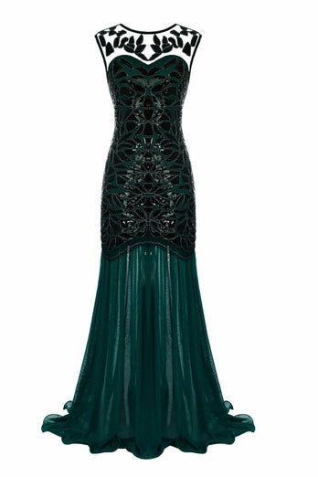 Vintage Sequins Banquet Evening 1920s Dress