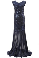 Load image into Gallery viewer, Green 1920s Sequined Flapper Dress