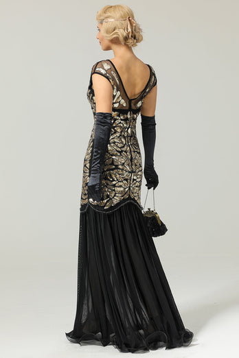 Vintage Sequins Banquet Evening 1920s Dress