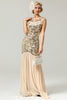 Load image into Gallery viewer, Red&amp;Black 1920s Flapper Glitter Dresses