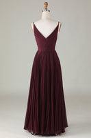Load image into Gallery viewer, A-Line Sleeveless Cabernet Bridesmaid Dress