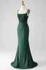 Load image into Gallery viewer, Dark Green Mermaid Spaghetti Straps Long Corset Prom Dress