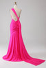 Load image into Gallery viewer, Mermaid Hot Pink One Shoulder Long Prom Dress