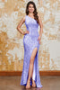 Load image into Gallery viewer, Glitter Black Mermaid One Shoulder Sequins Prom Dress With Slit
