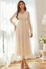 Load image into Gallery viewer, Apricot V Neck Mother Of The Bride Dress