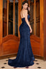 Load image into Gallery viewer, Sparkly Mermaid Sweetheart Sweep Train Black Prom Dress With Sequins