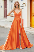 Load image into Gallery viewer, Royal Blue A Line Spaghetti Straps Long Backless Prom Dress with Appliques