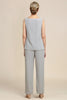 Load image into Gallery viewer, Grey 3 Piece Mother of the Bride Pant Suits with Lace