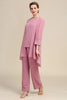 Load image into Gallery viewer, Blush Long Sleeves 3 Piece Mother of the Bride Pant Suits