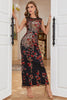 Load image into Gallery viewer, Sheath Round Neck Dark Green Beaded Prom Dress