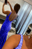 Load image into Gallery viewer, Purple Deep V Neck Mermaid Prom Dress